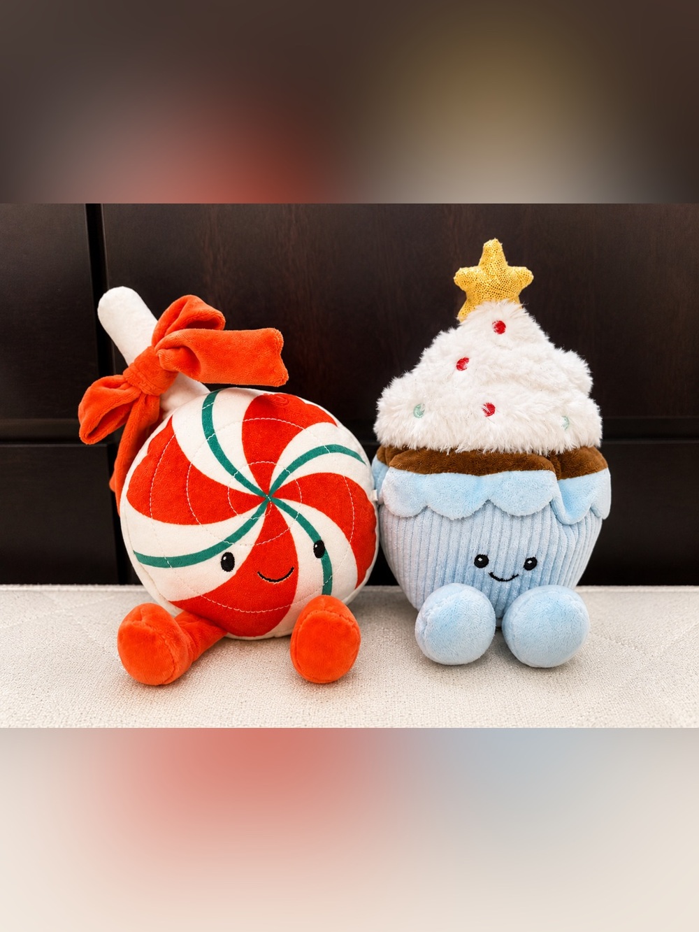 Plush Peppermint Candy & Cupcake Duo